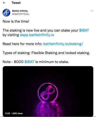 Battle Infinity Staking Surges Past $4 Million with 25% APY