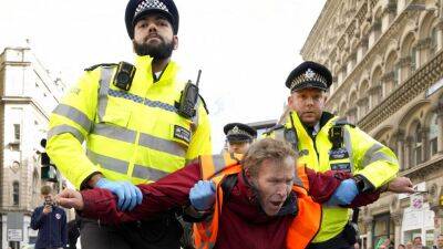 Just Stop Oil: Environmental activists try to break into Downing Street in grand finale