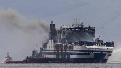 Greece ferry fire: Passenger found alive on ship near Corfu but 11 still missing