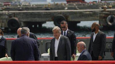 UN chief says Ukraine grain shipments offer 'hope' for the world during visit to Turkey