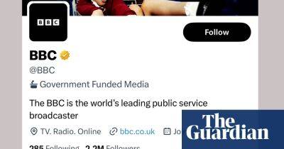 BBC protests after Twitter labels it ‘government-funded media’