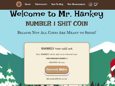 2023’s Hottest Shitcoin Presale Mr Hankey Coin Raises Whopping $500K to Sell Out in Under 10 Hours, Setting Up Explosive DEX Launch