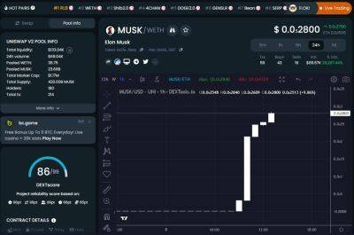 Elon Musk Crypto ($MUSK) is Uniswap's Biggest Gainer Today - But Has a Blacklist Function