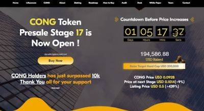 Ahead of CoinMarketCap Debut, CONG Token Blasts Off 40x while Hydrogen Coin Poised for SimilarTrajectory
