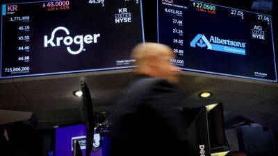 Stocks making the biggest moves midday: Kroger, DocuSign, Planet Labs, First Solar and more